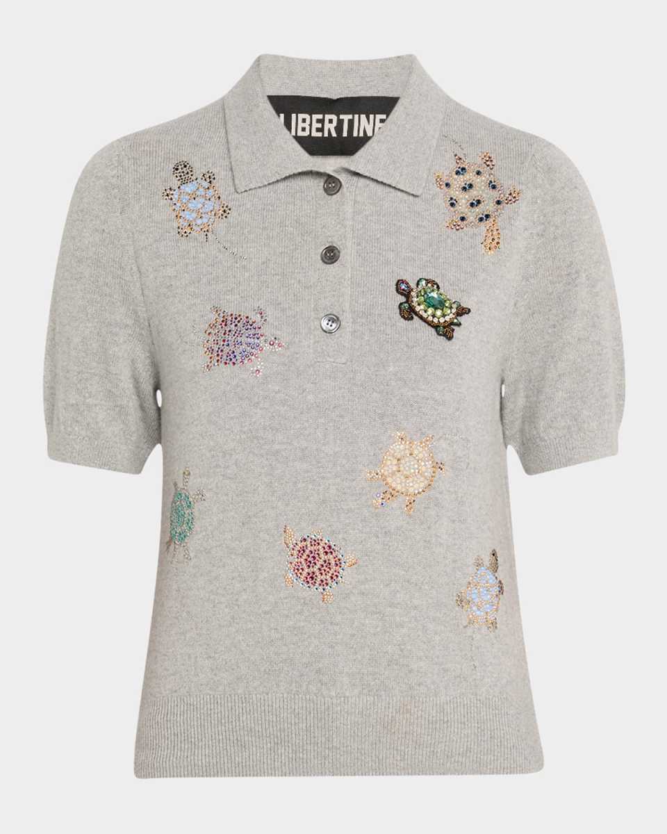 Turtle Time Cashmere Polo Sweater